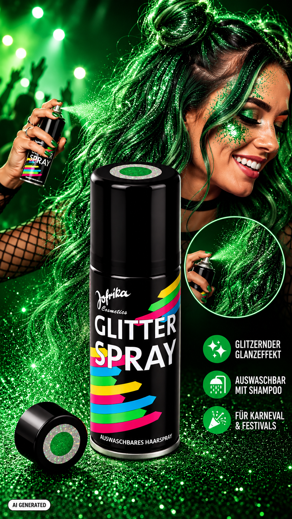Glitter Spray green 