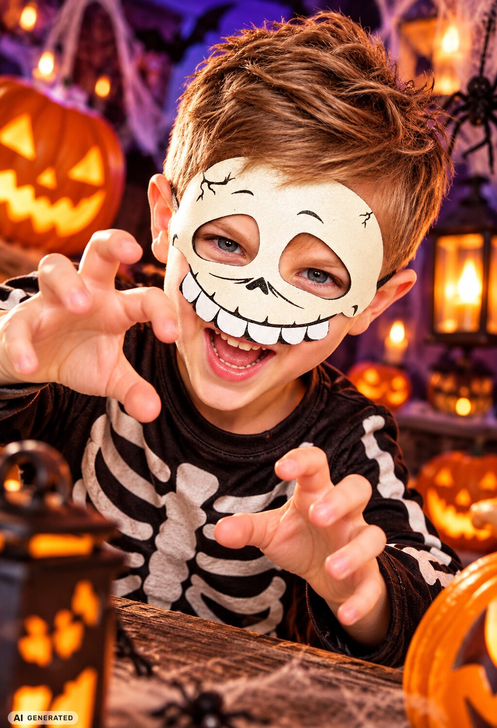 Totenkopf Maske Kind Mottoparty Karneval und Halloween