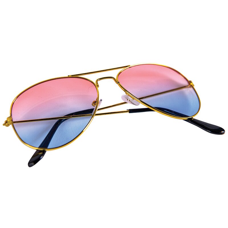 Aviator glasses, tinted pink/blue
