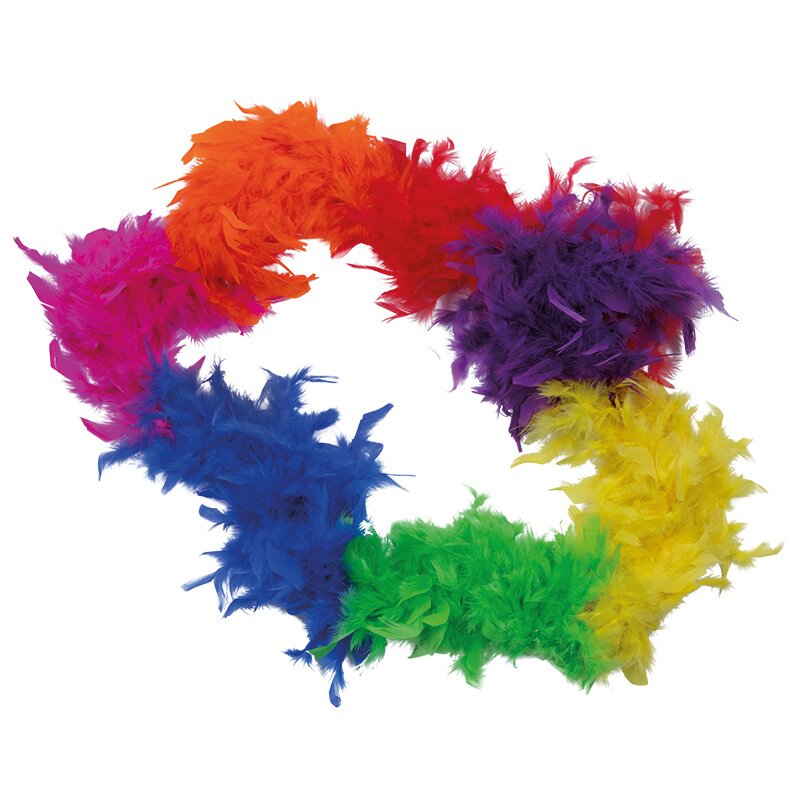 Rainbow-colored feather boa, 50 g