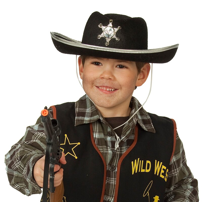 Cowboyhut schwarz Kinder