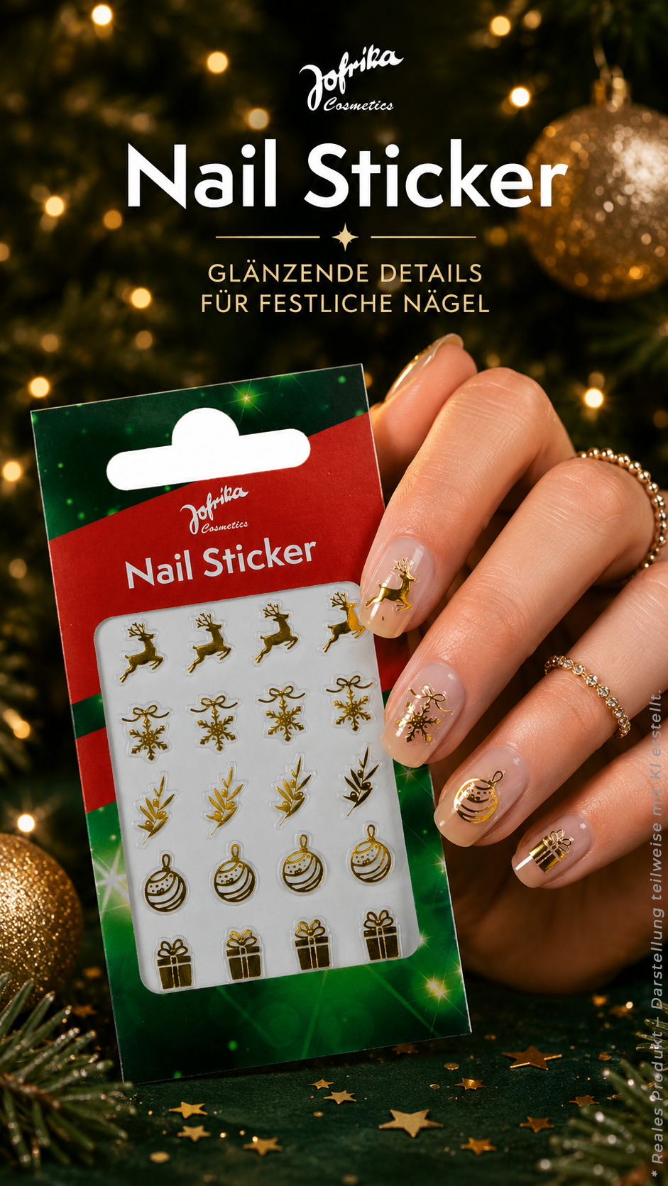 Nailsticker Weihnachten gold