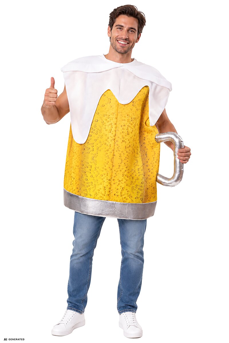 Bierglas Bierkrug Spaßkostüm Karneval Fasching
