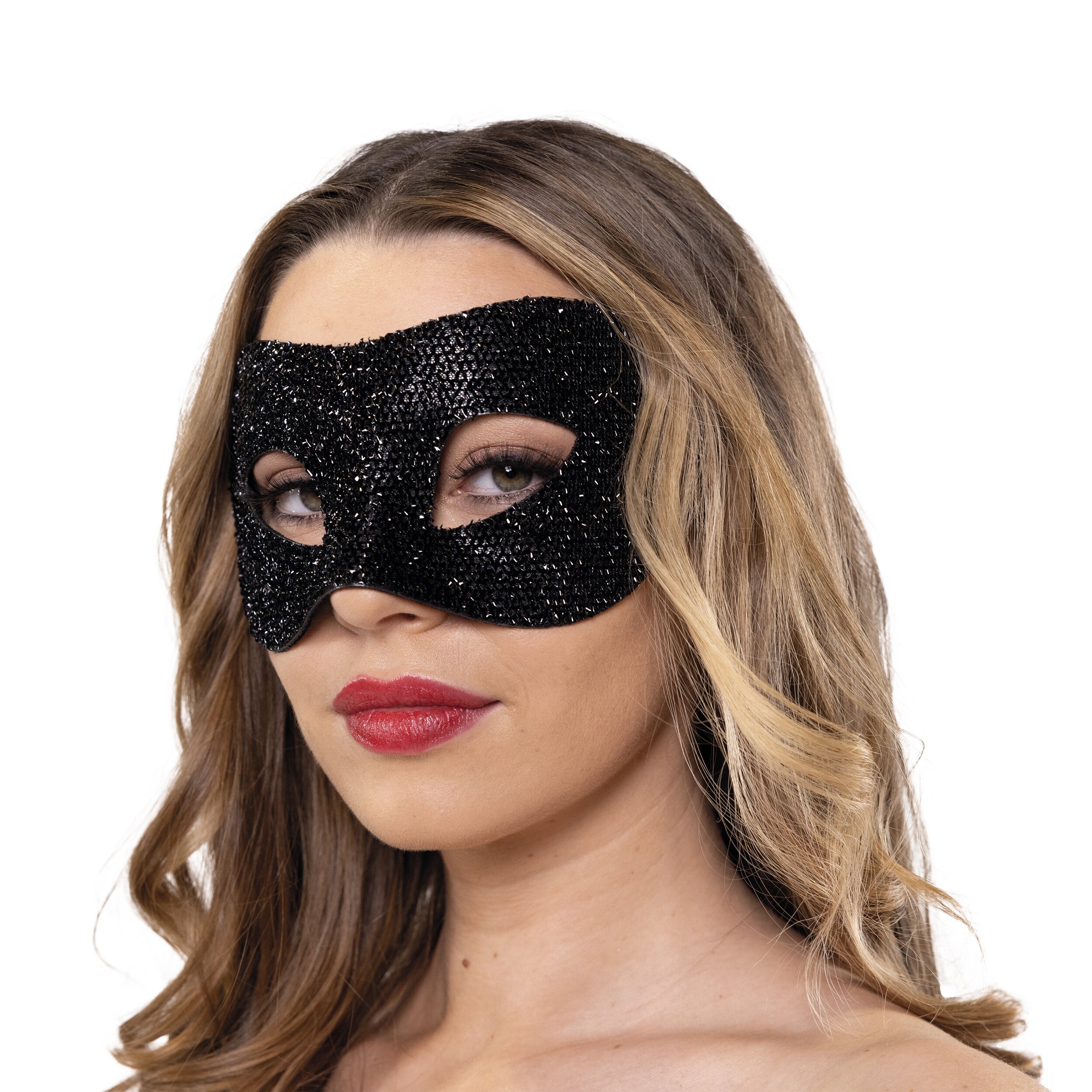 Lurex Maske zum Binden schwarz