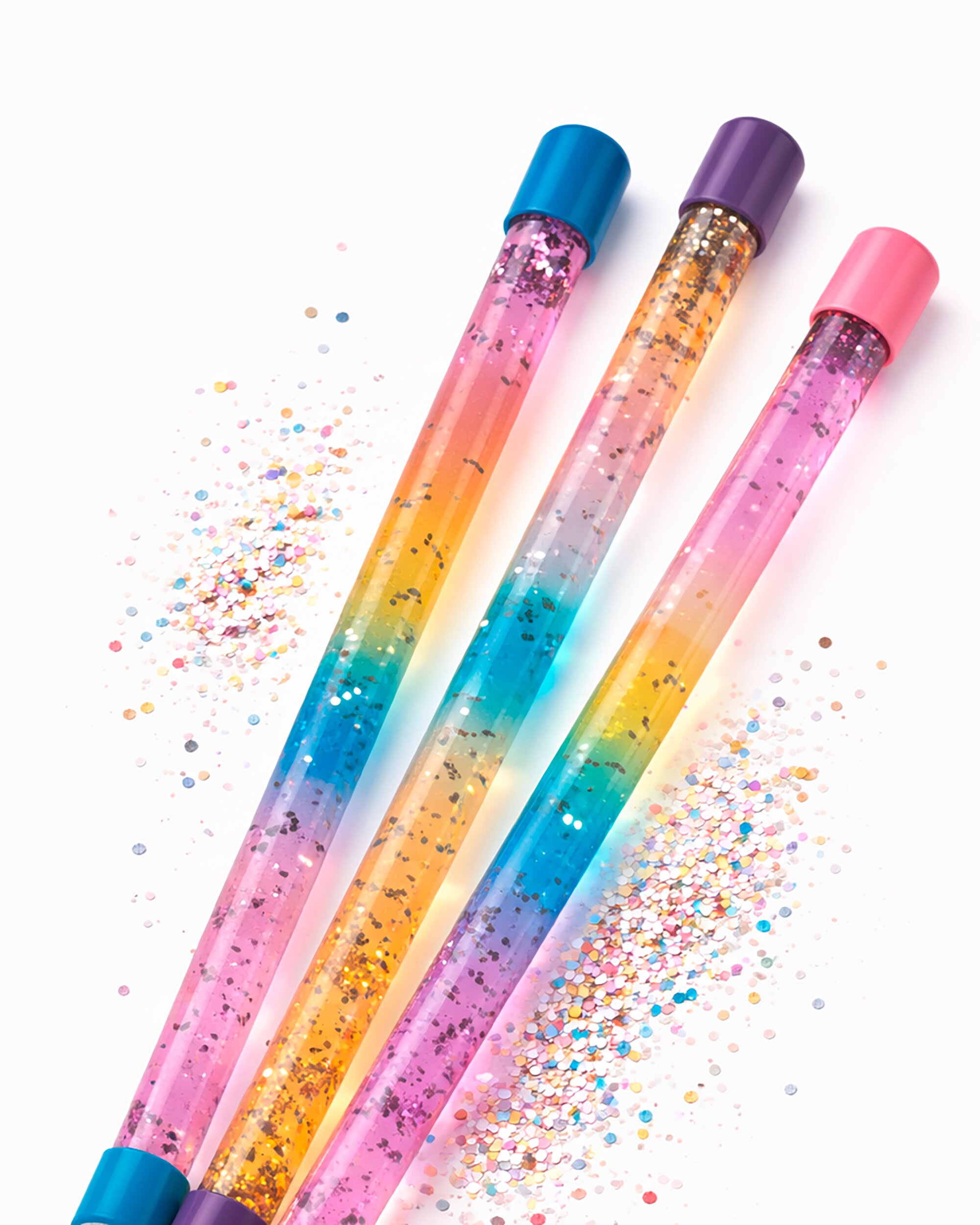 Glitterzauberstäbe Rainbow ca. 30 cm VE12