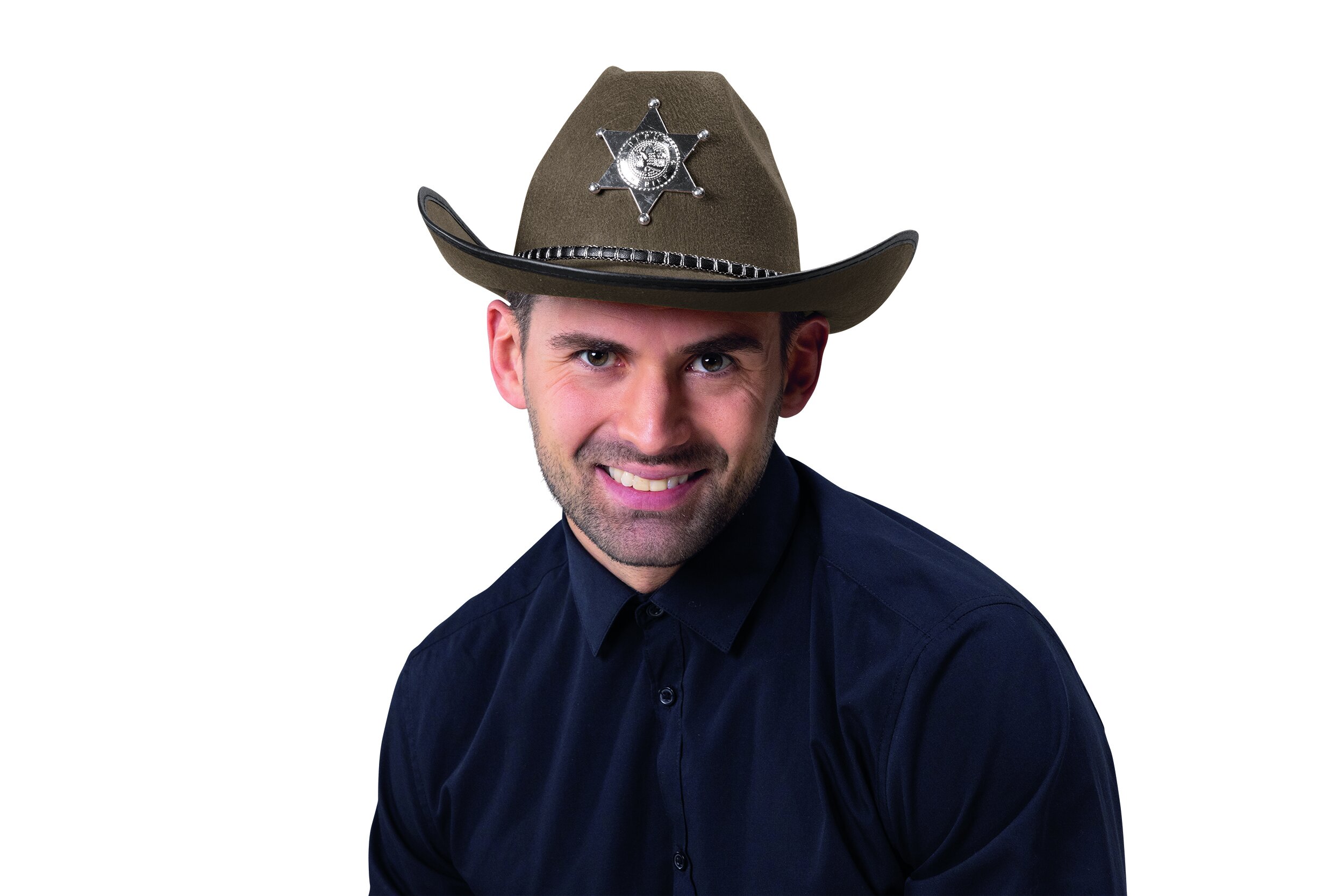 Cowboyhut Sheriffstern braun