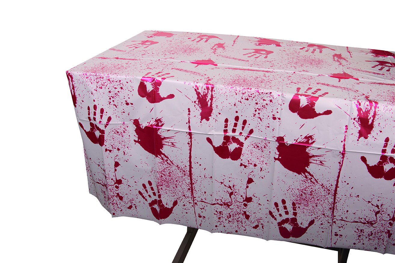 Halloween Tischdecke blutige Hände, 183 x 137 cm