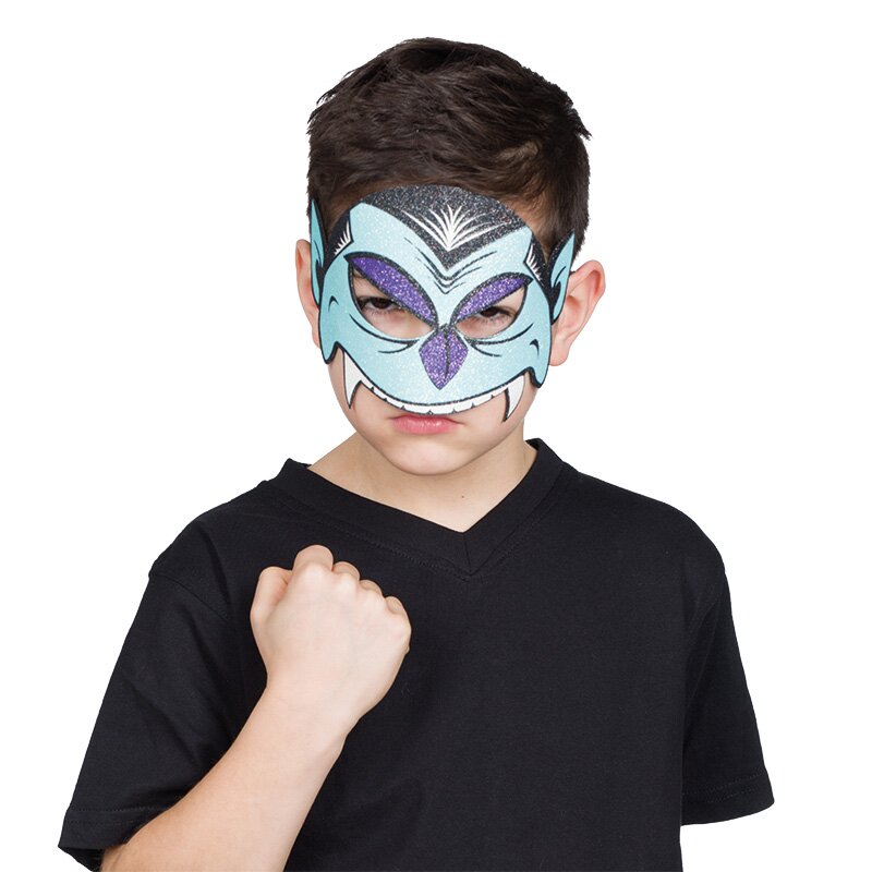 Vampir Halbmaske für Kinder mit Glitter für Halloweenparty und Events 