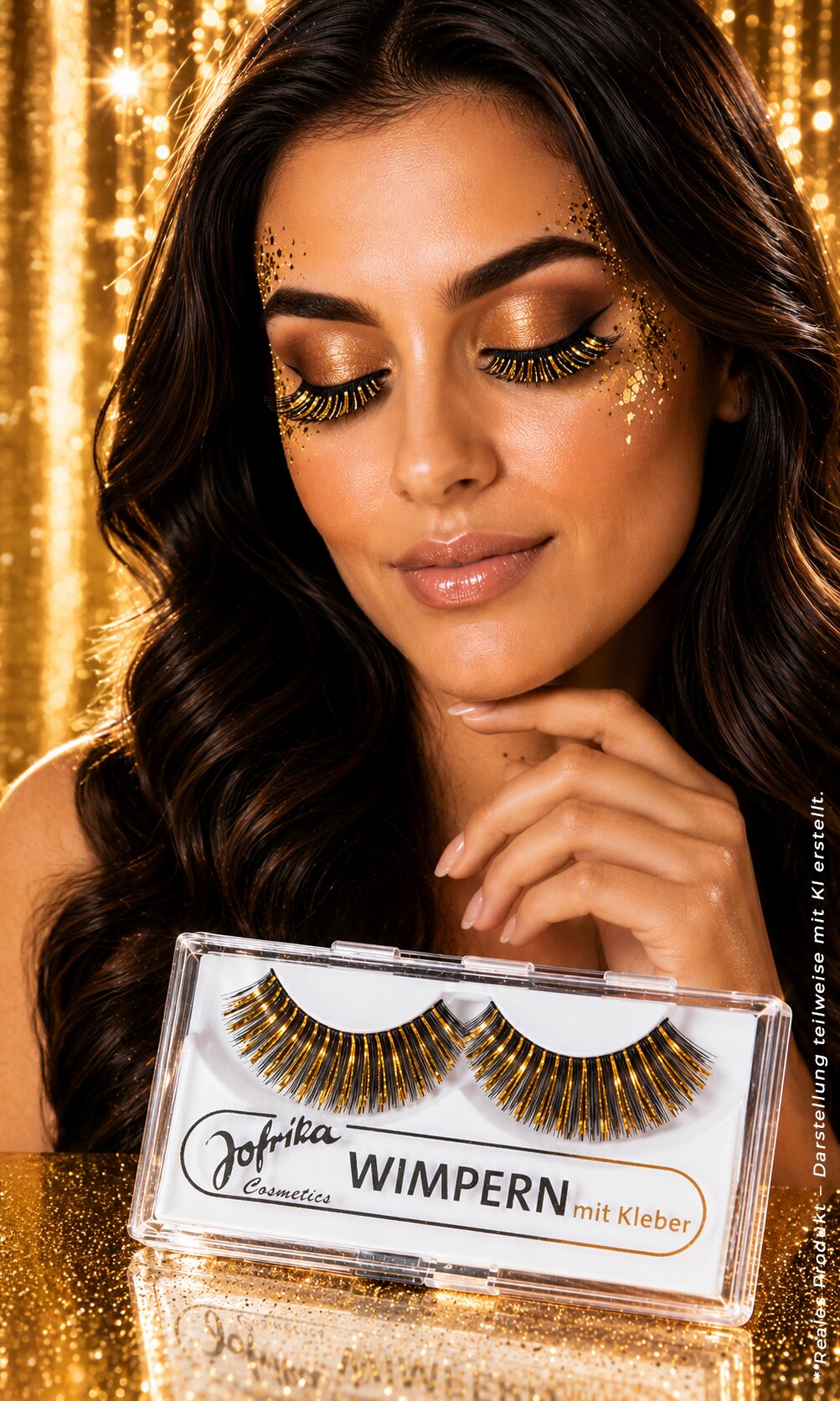 Glitter Wimpern gold