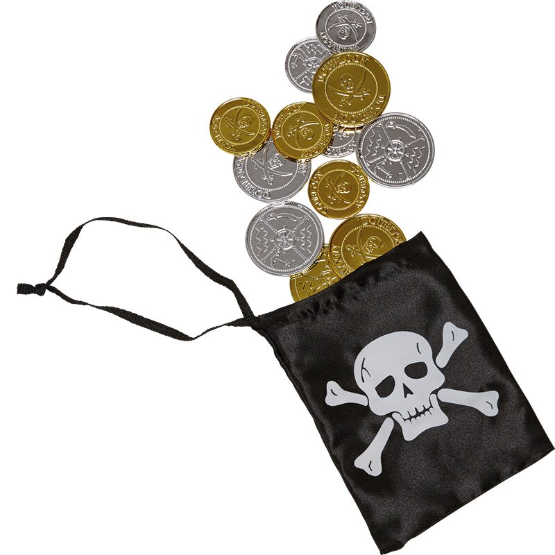 Piraten-Geld mit Beutel Kinder