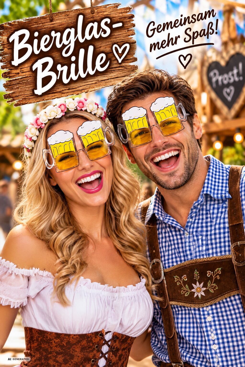 Bierglasbrille Oktober-Festzeit Mottoparty Bierbörse