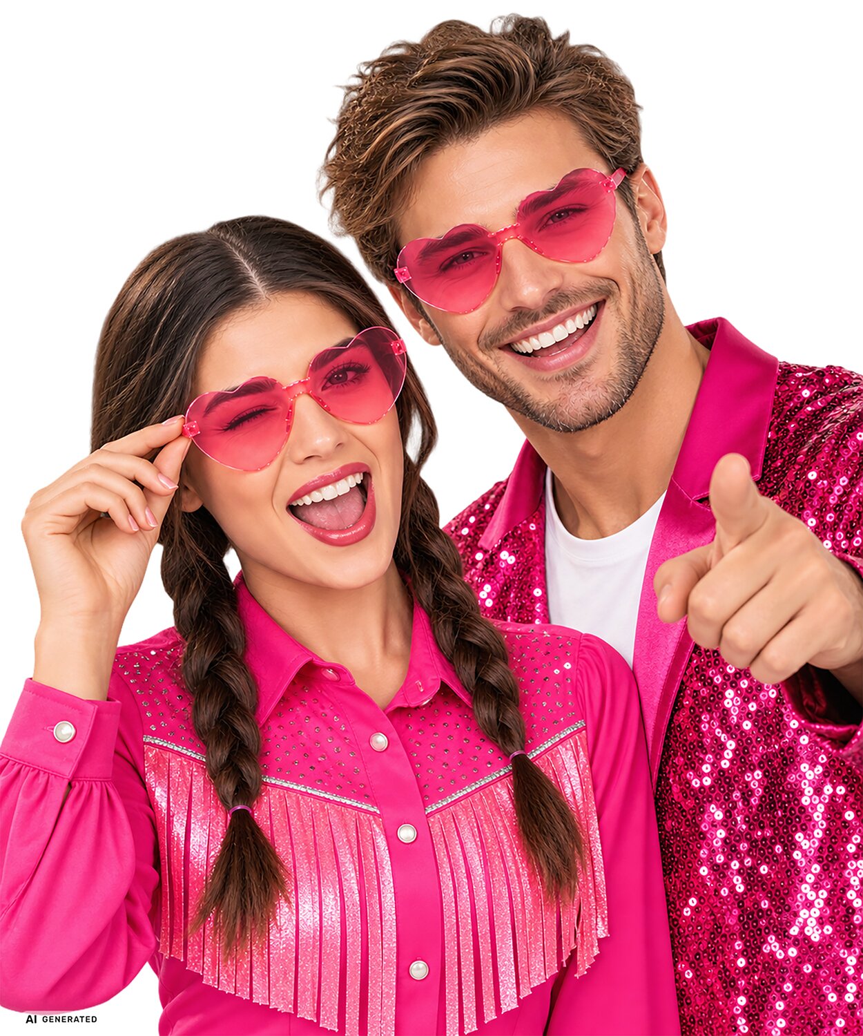 Herzbrille rosa