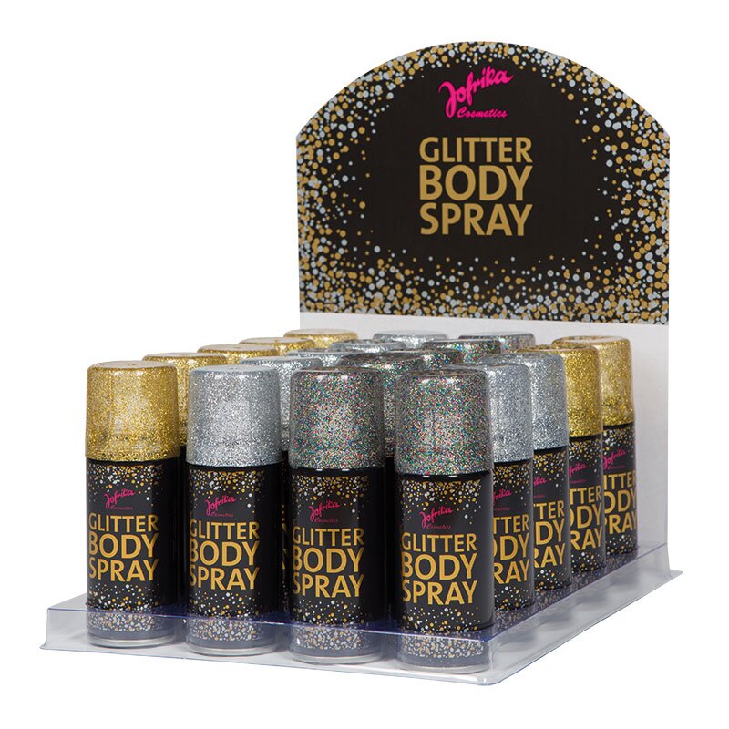 Body Glitterspray, 20 Stk., Display