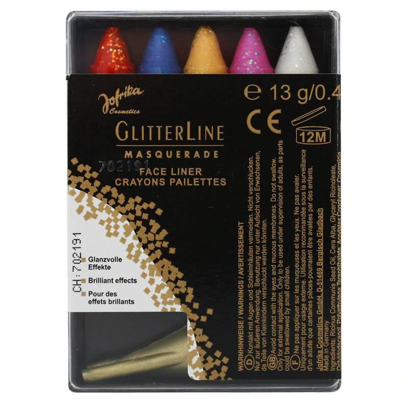 5 Glitterstifte bunt mit Spitzer