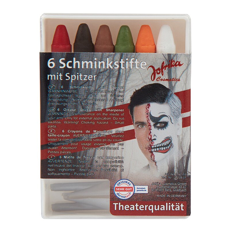 6 Schminkstifte Halloween mit Spitzer