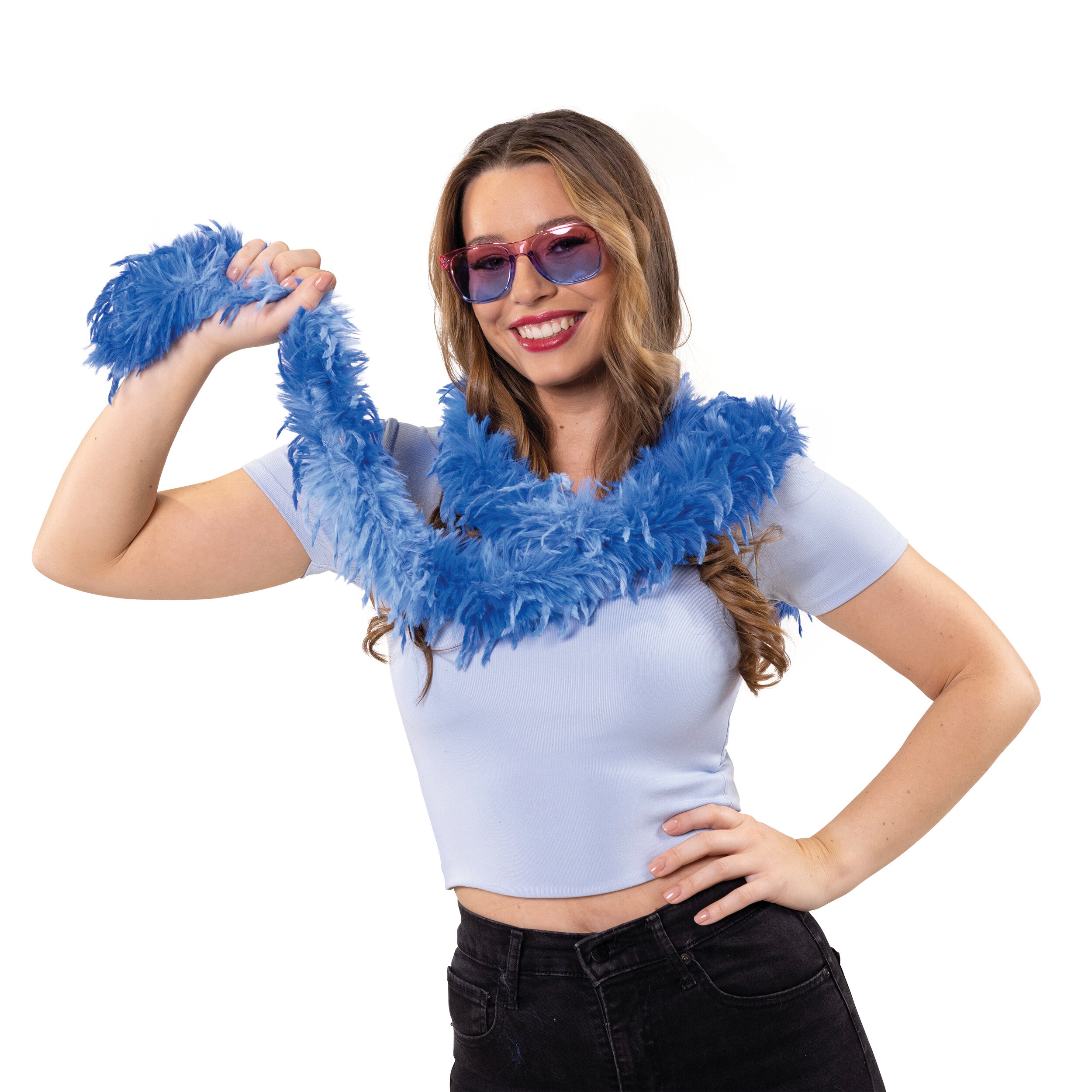 Boa aus Federimitat blau