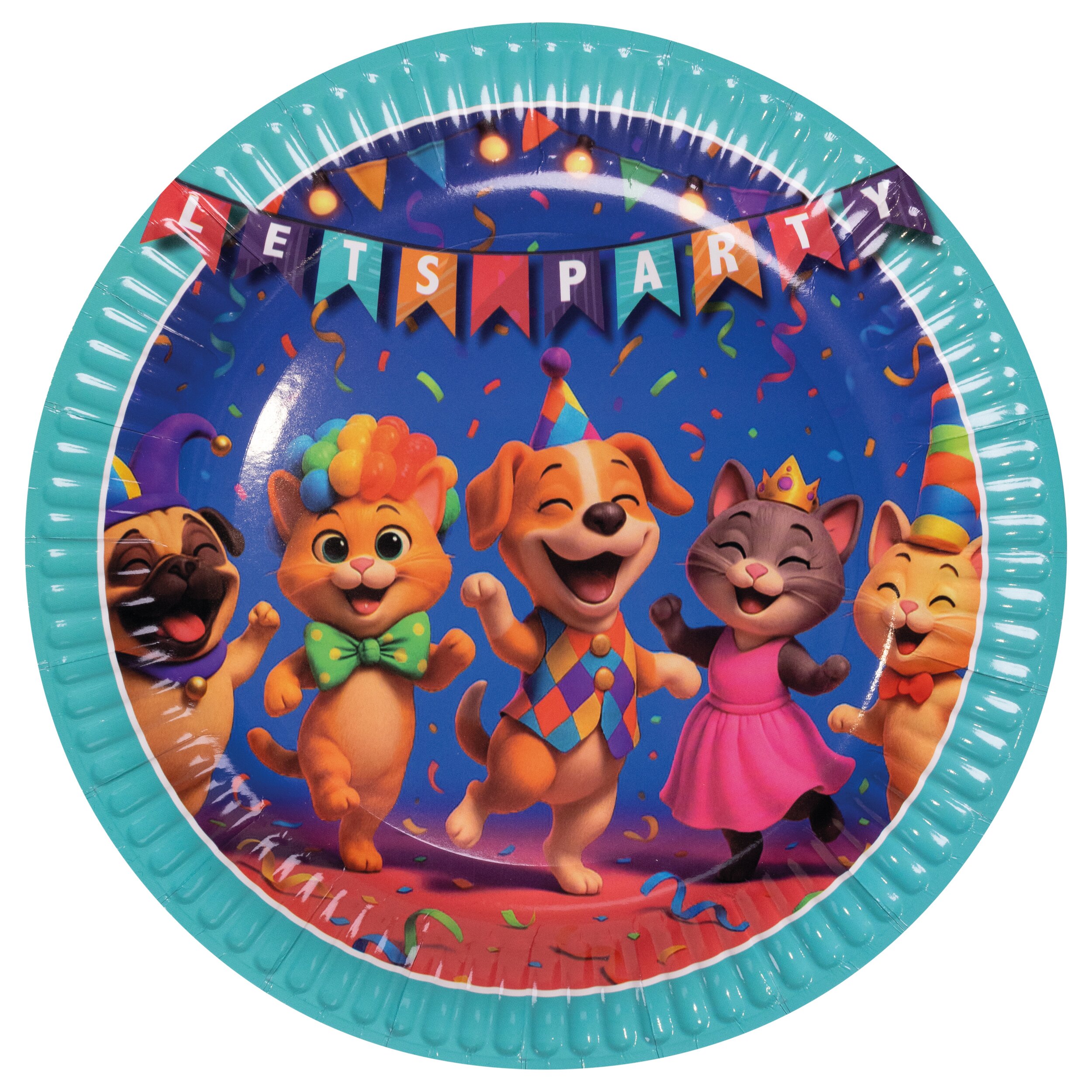 Pappteller Lets Party 6tlg. Ø ca. 23 cm