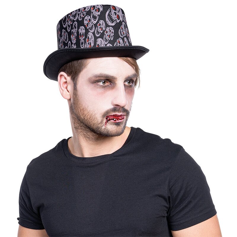 Skull top hat, approx. 11 cm