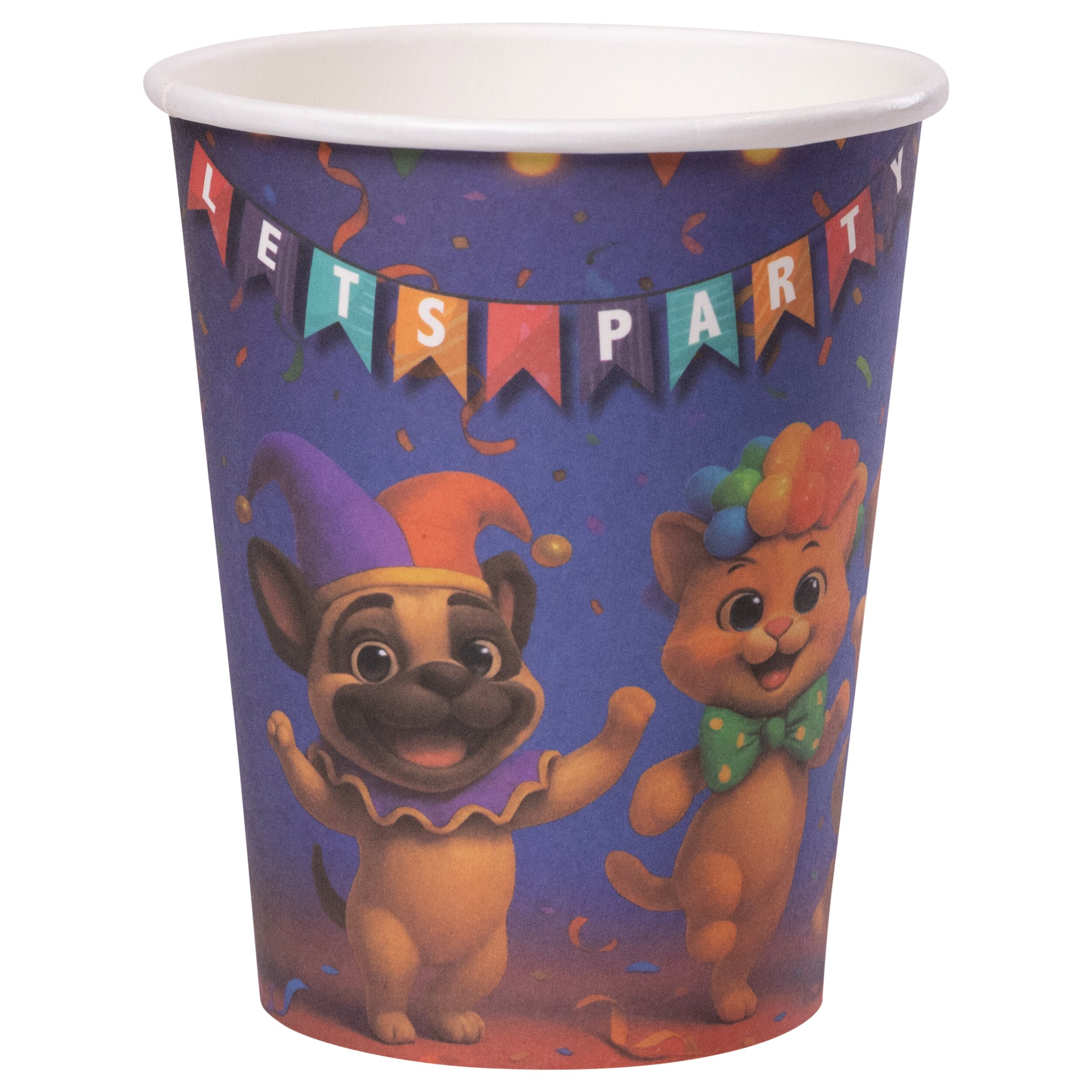 Pappbecher Lets Party 6tlg., ca. 266 ml