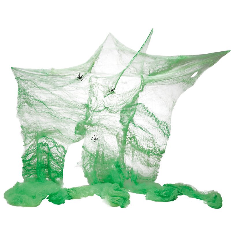 Spinnennetz grün 60g mit 4 Spinnen