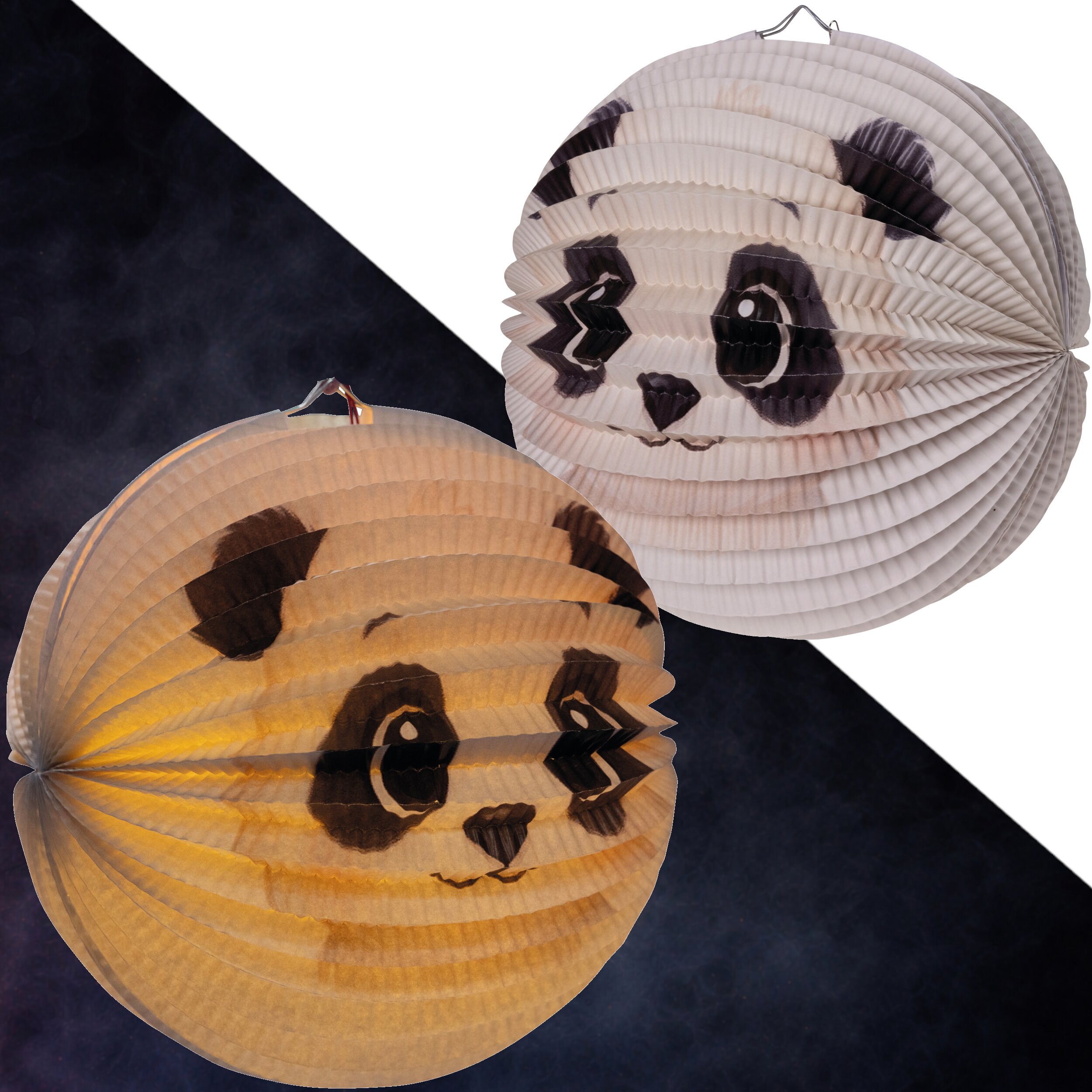 Panda Laterne, rund ⌀ 25cm