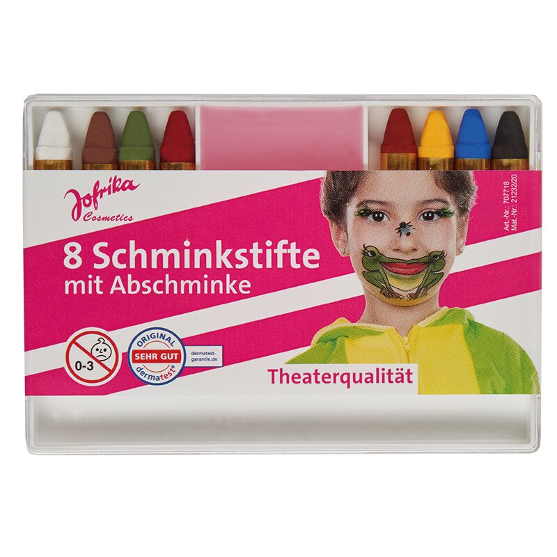 8 Schminkstifte mit Abschminke