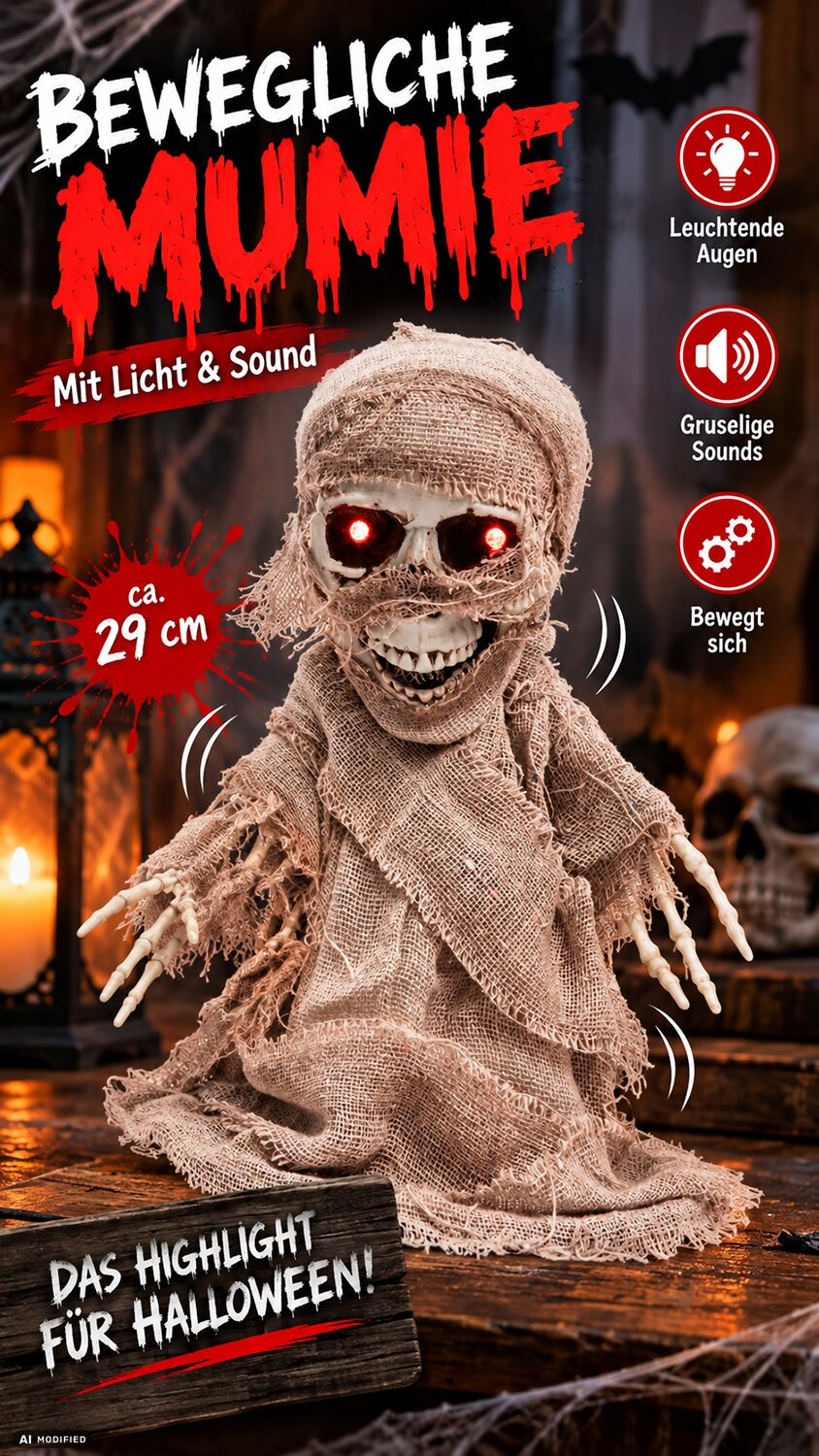 Moving mummy (with light and sound)