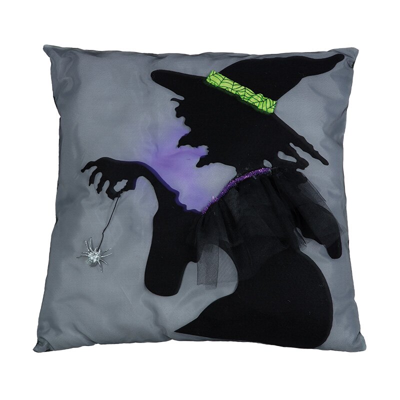 Halloween-Kissen Hexe LED