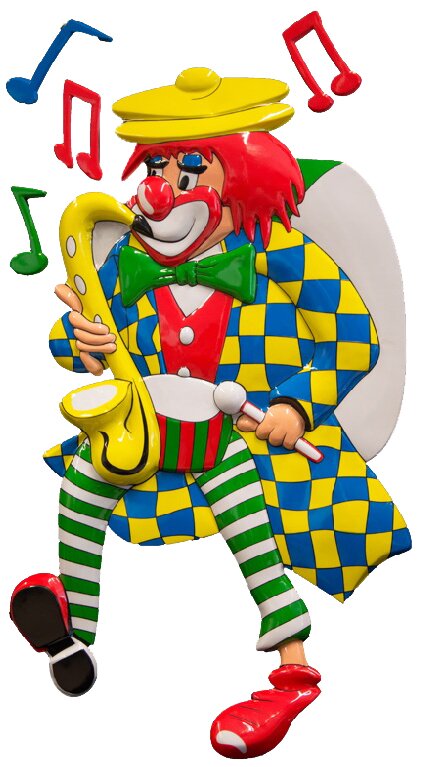 Clowndeko Clown mit Saxophon