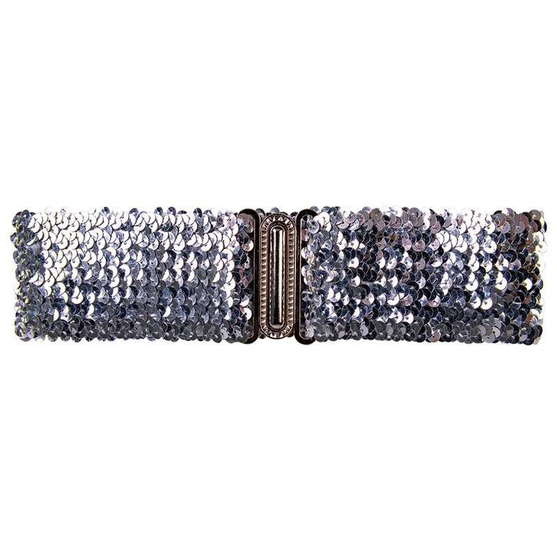Gürtel Pailletten silber