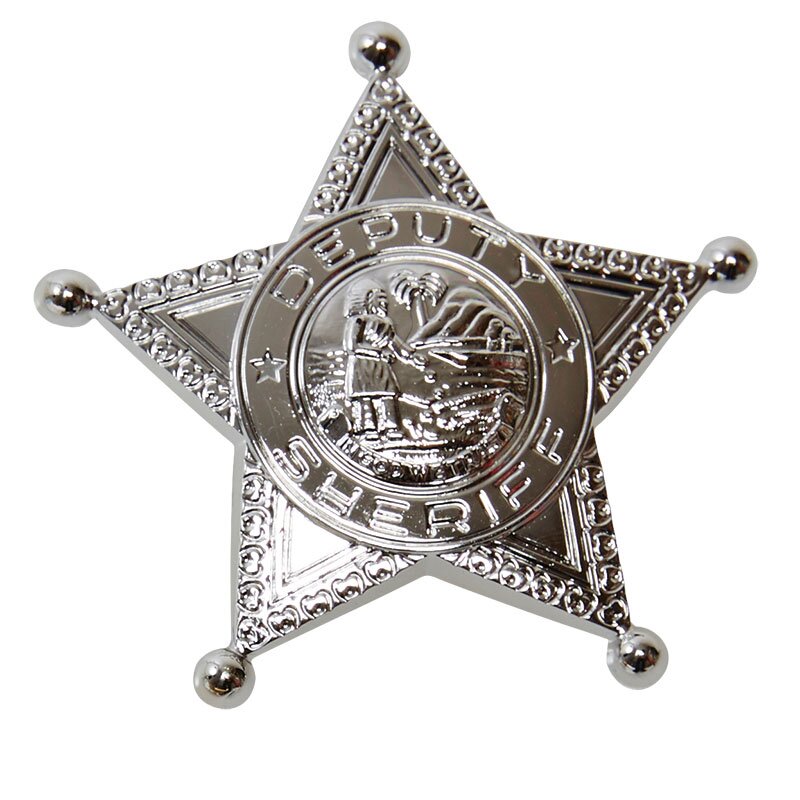 Sheriffstern mit Anstecknadel silber 