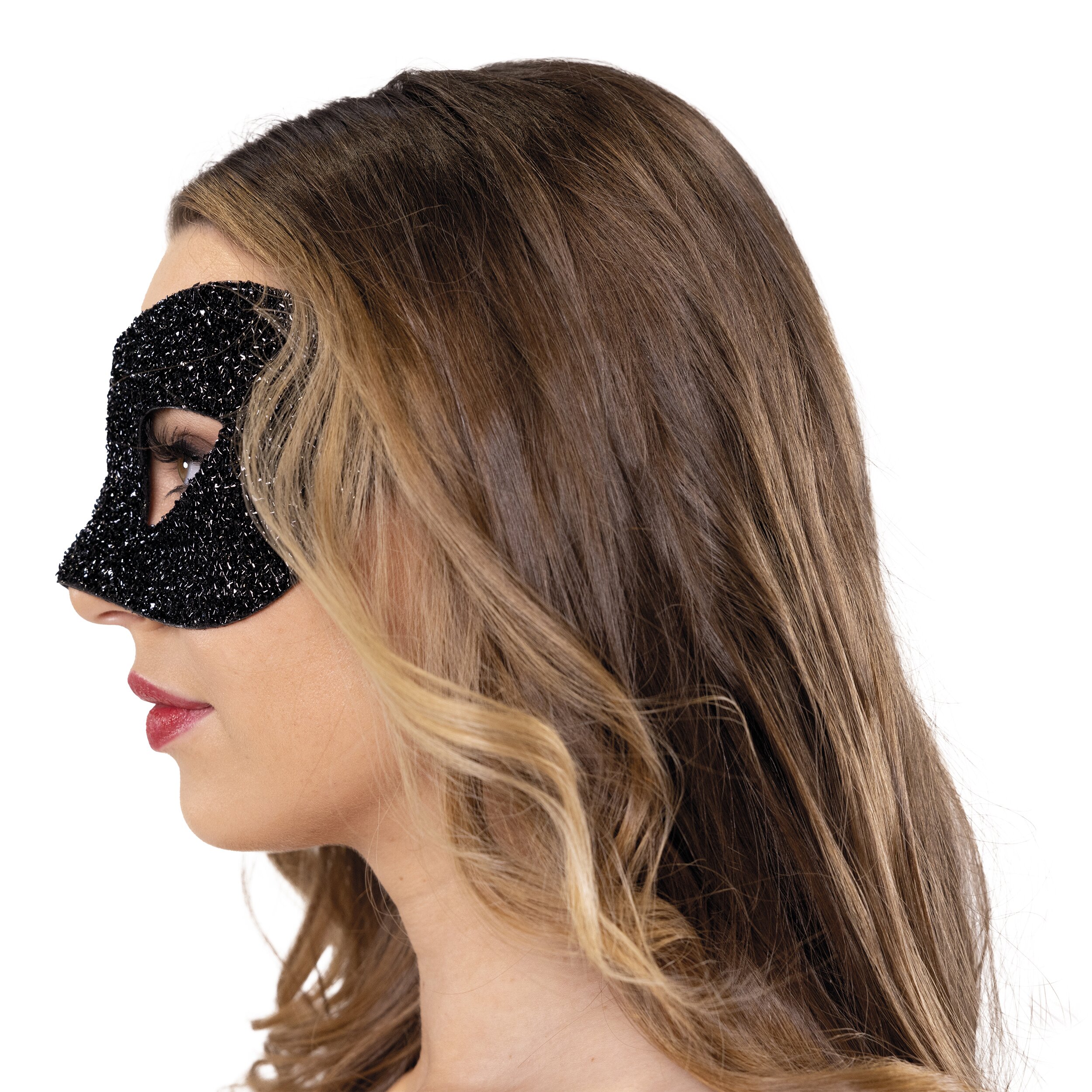 Lurex Maske zum Binden schwarz