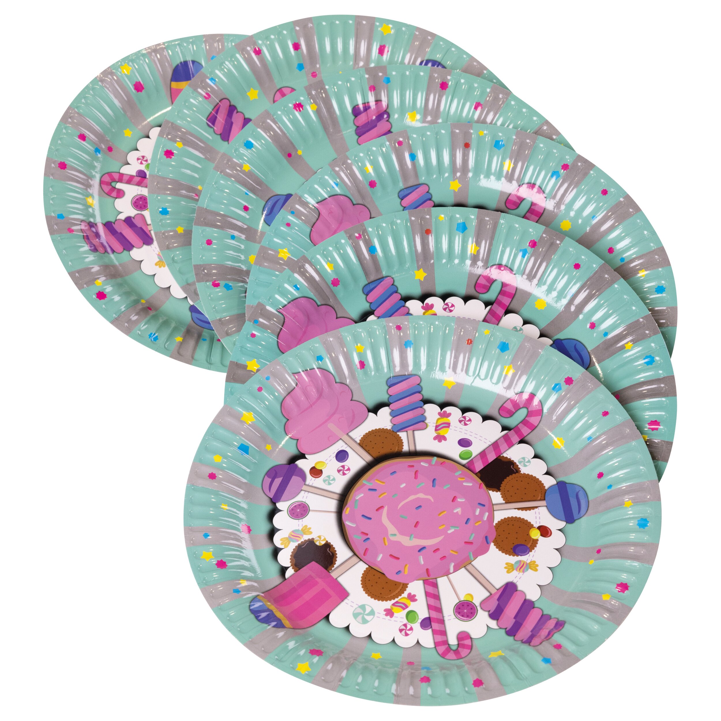 Pappteller Candy 6tlg. Ø ca. 23cm