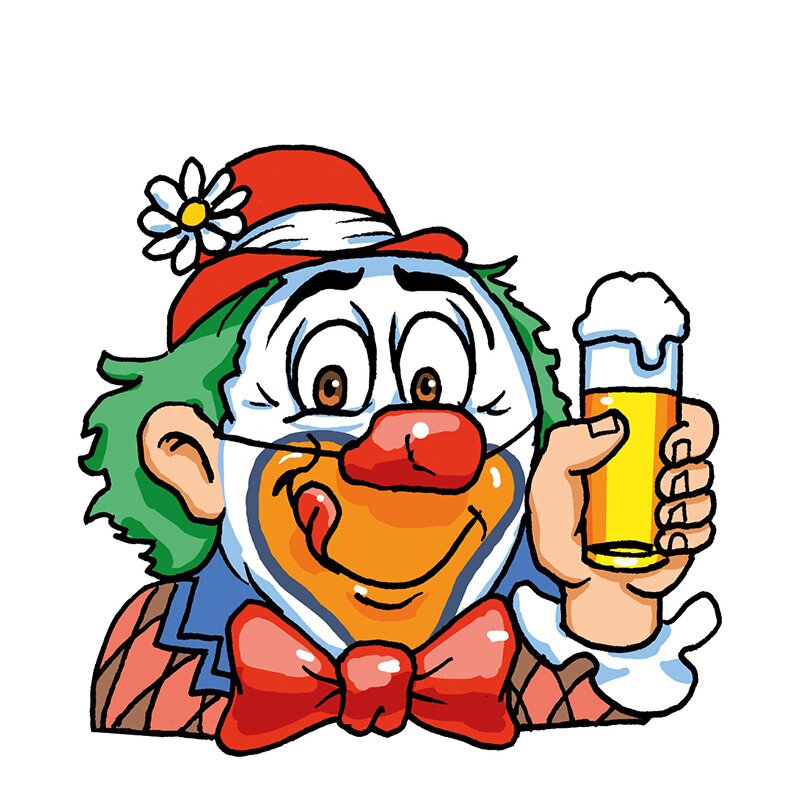 Clowndeko Bierglas 45 x 78 cm