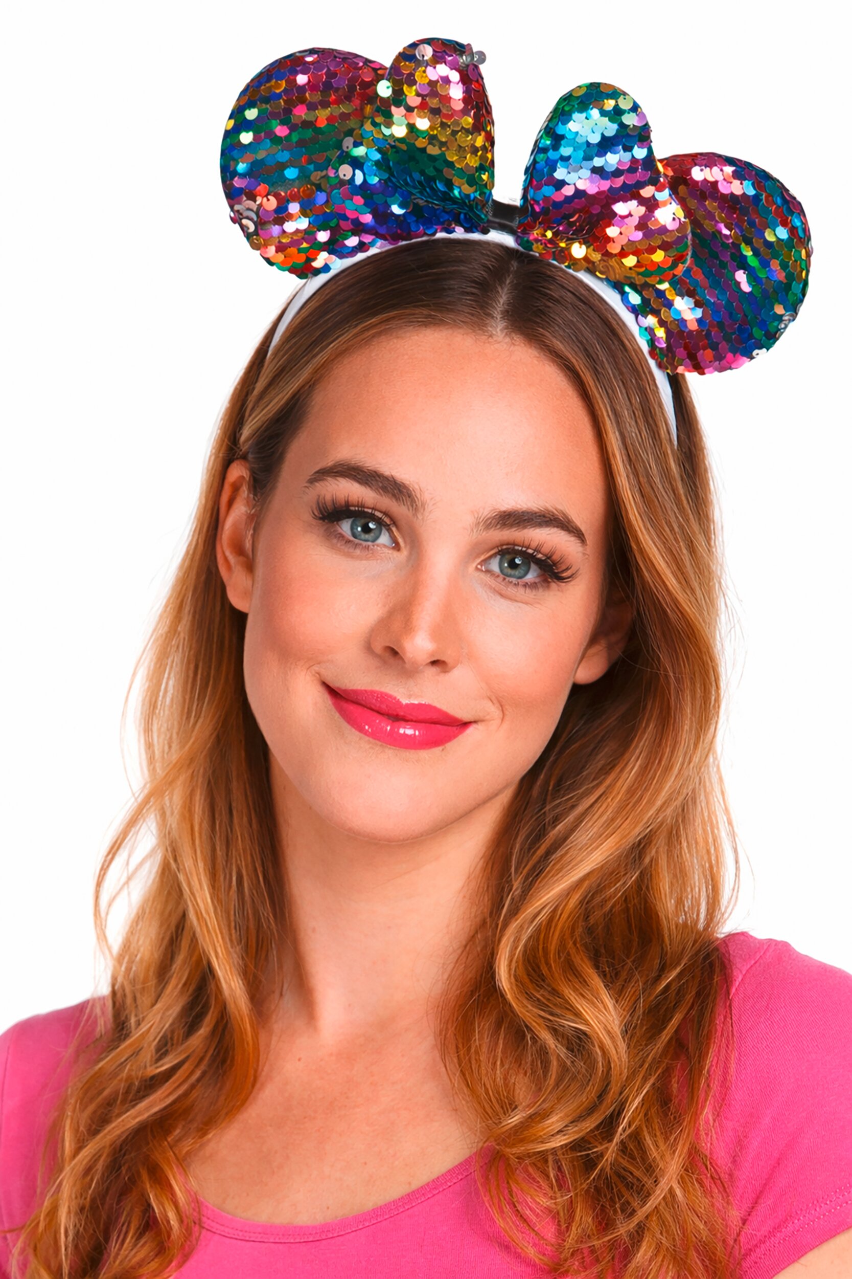 Mouse headband with reversible sequins, multicol./