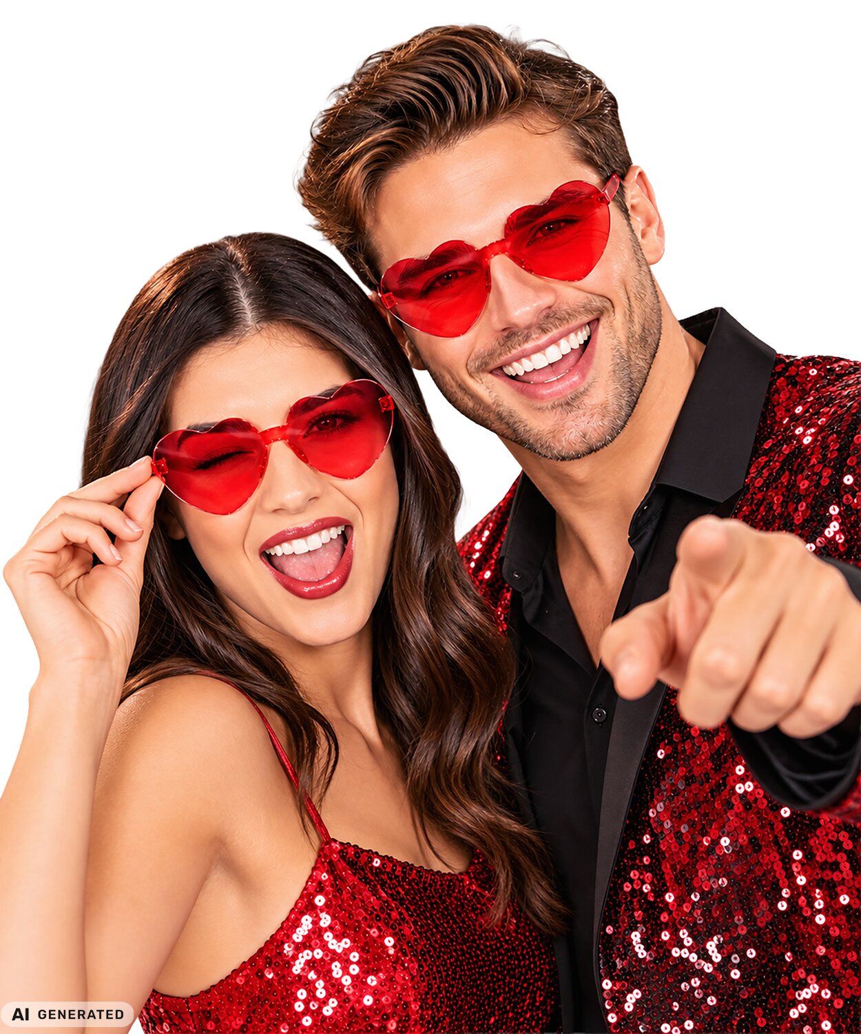 Herzbrille rot