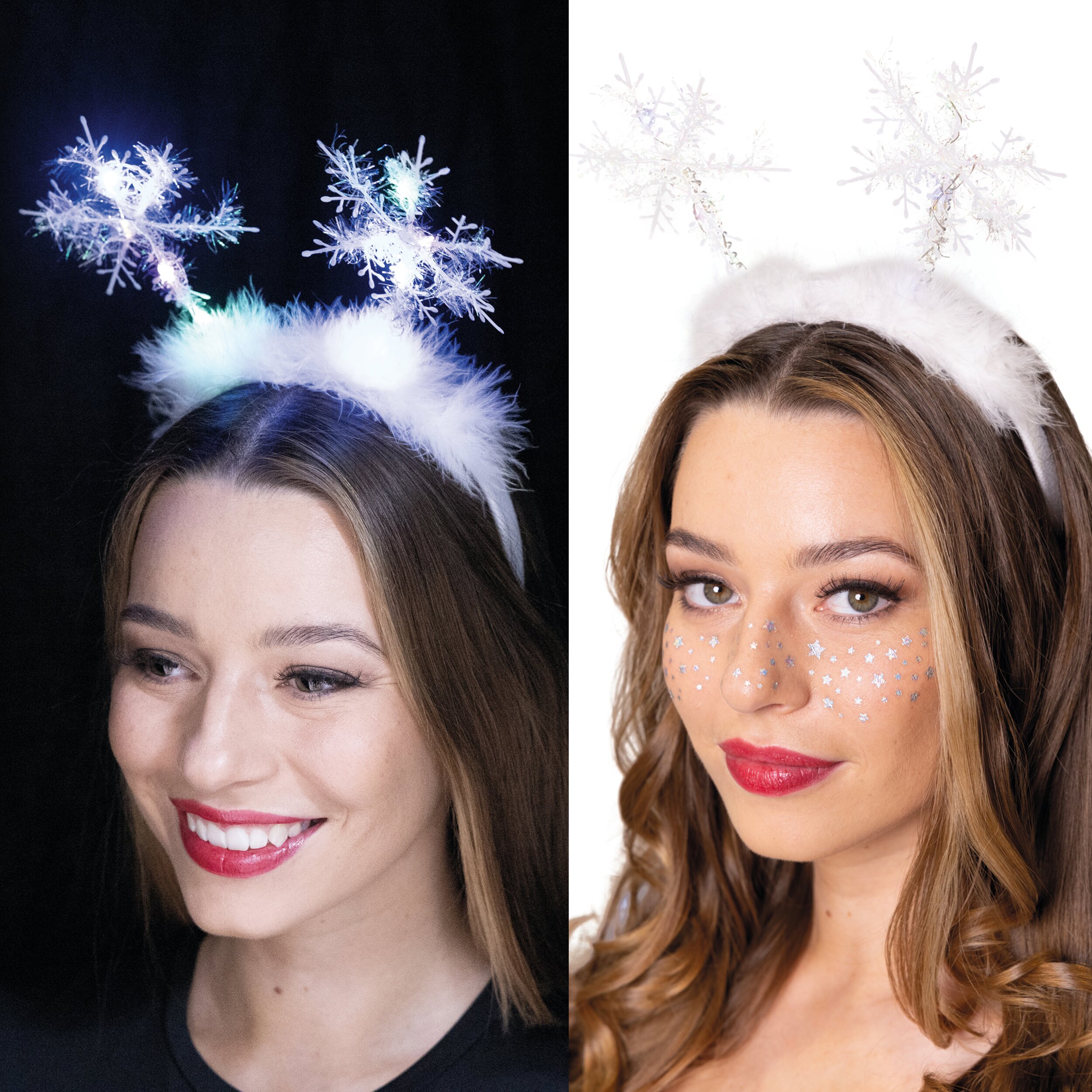 Snow Flake Haarreif LED inkl. Batterien