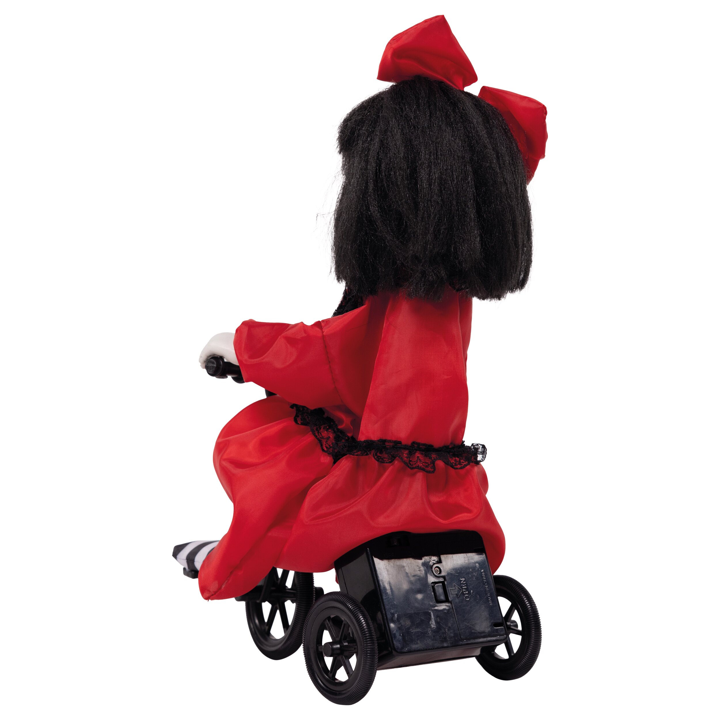 Horror Puppe auf Fahrrad mit Bewegung und Sound 