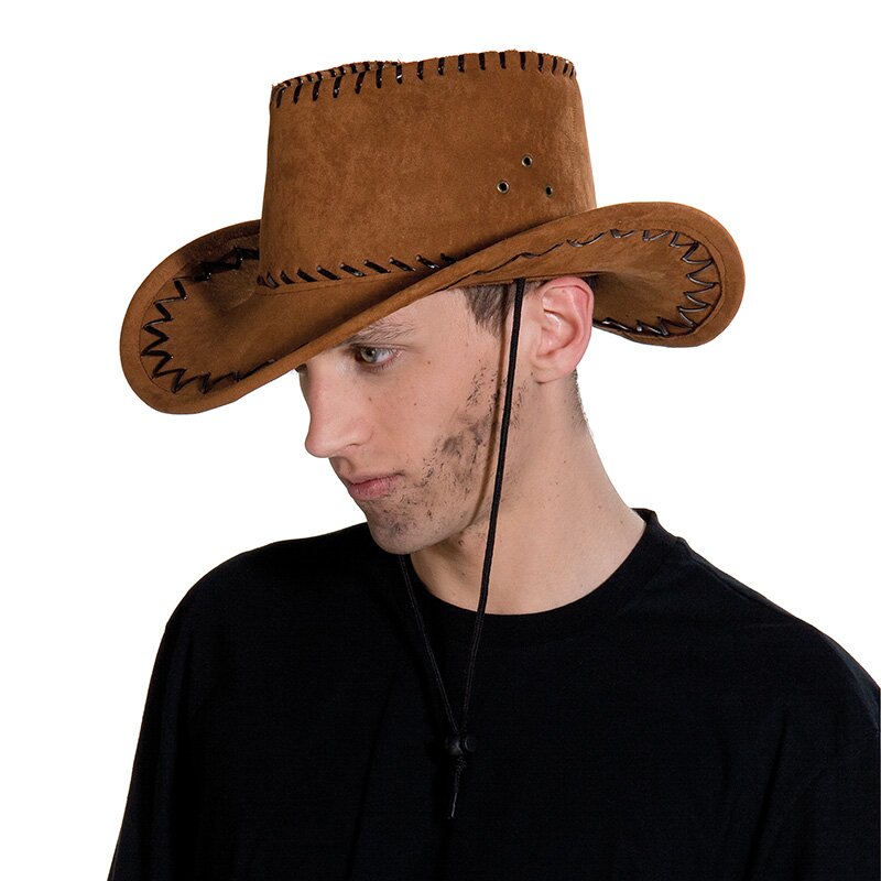 Cowboyhut Wildlederoptik braun