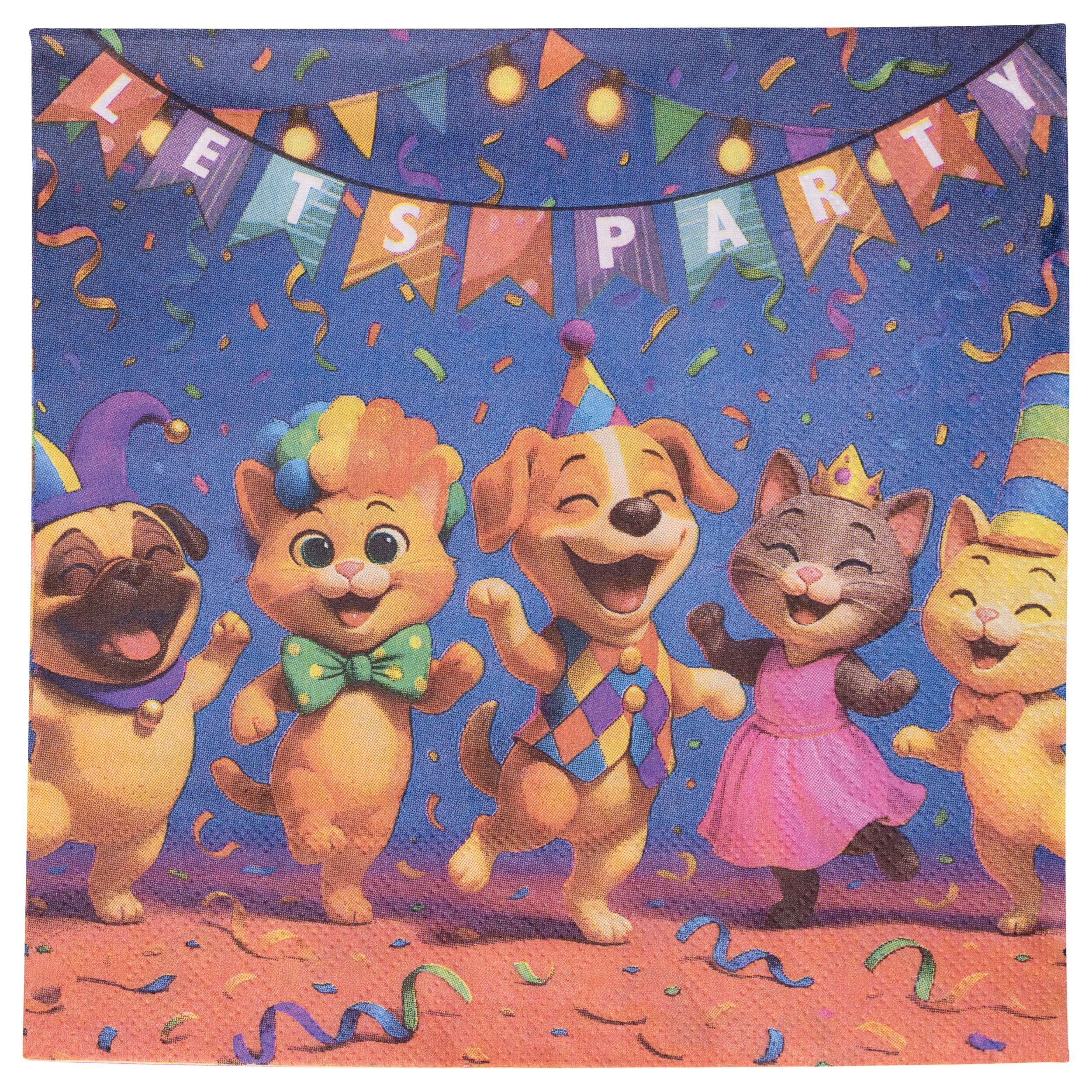 Papierservietten Lets Party 20tlg.,2-lagig,33x33cm