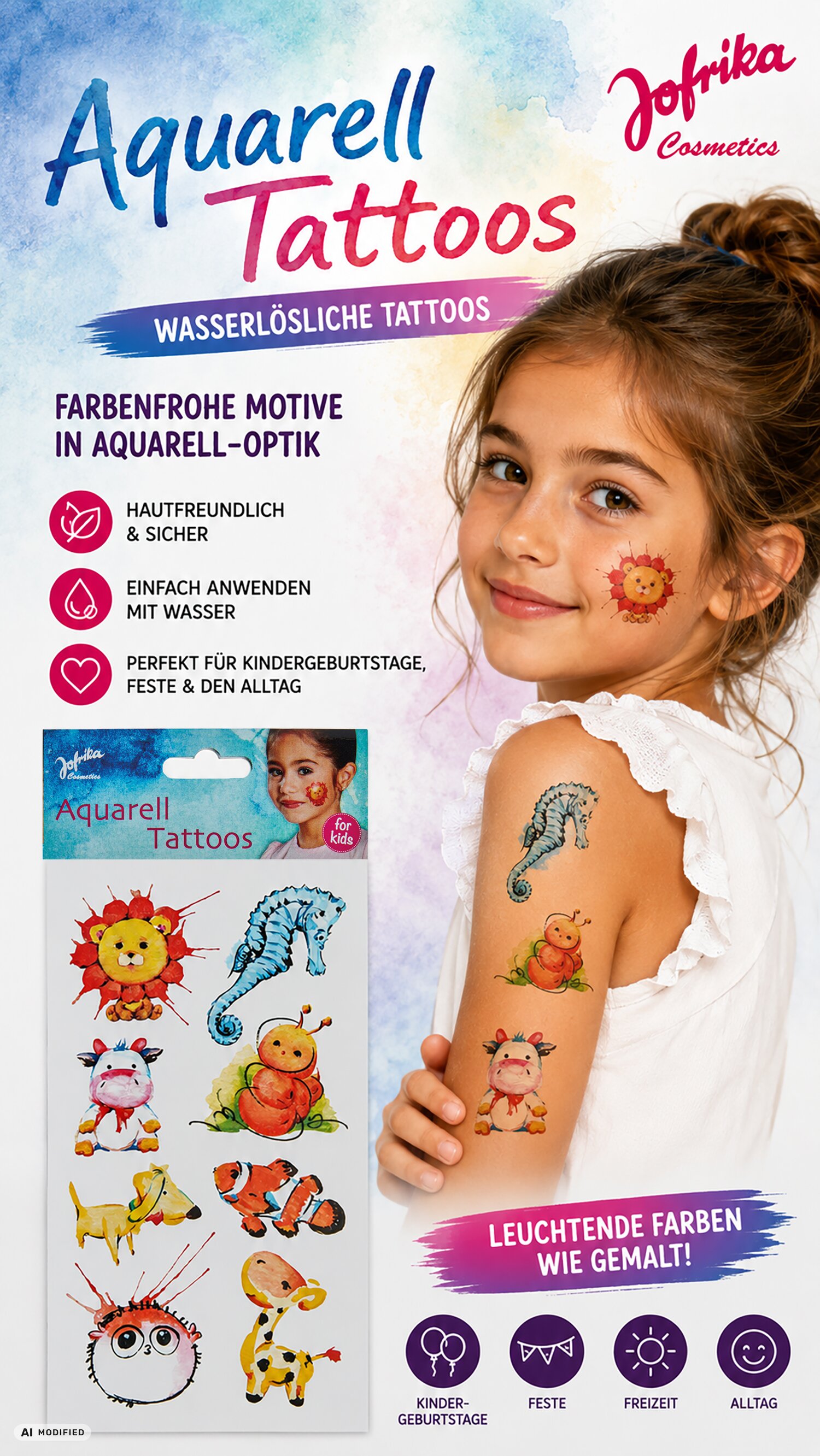 Aquarell Tattoos Kids 