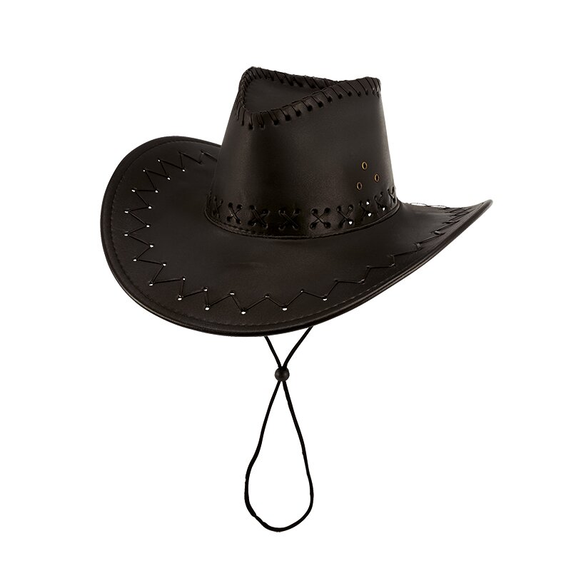 Cowboyhut Wildlederoptik schwarz