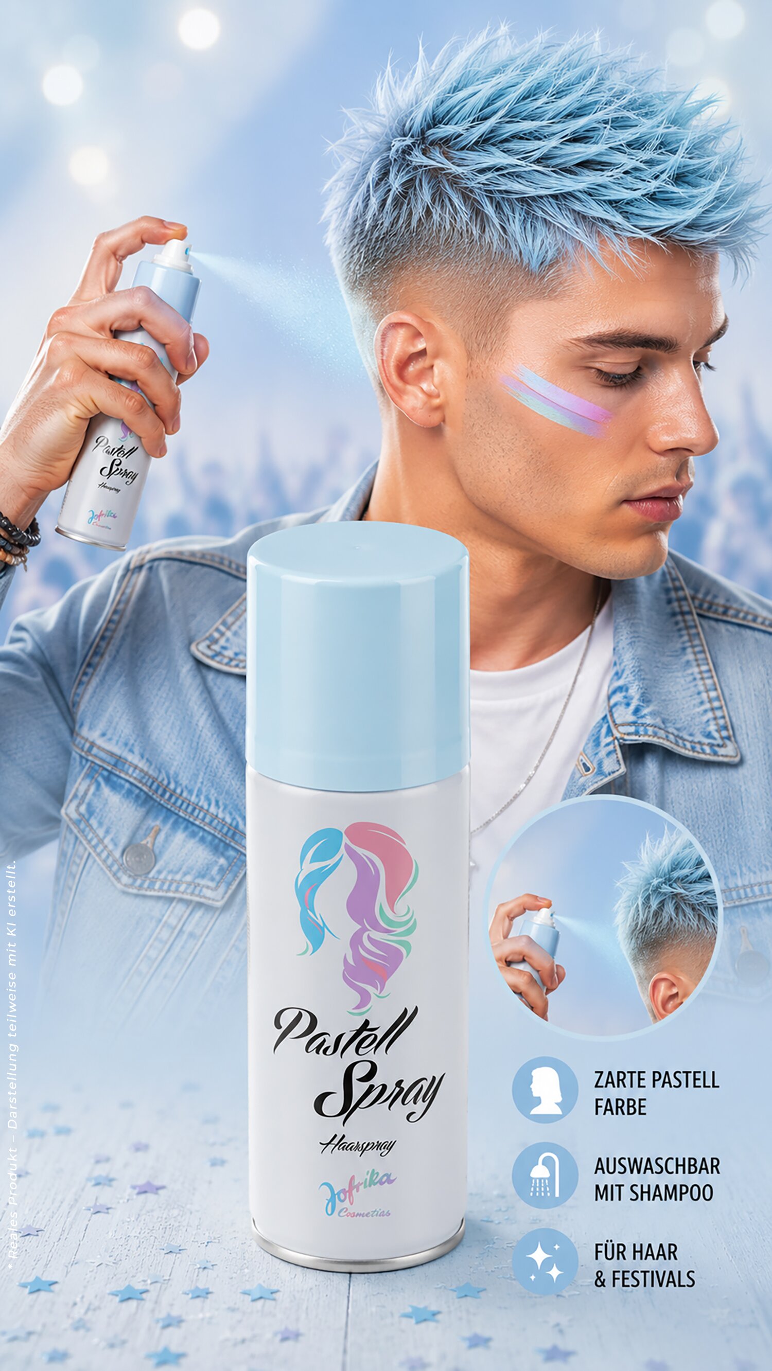 Pastell Spray blau
